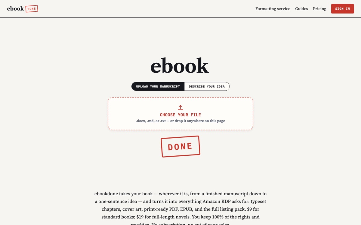 ebookdone home page